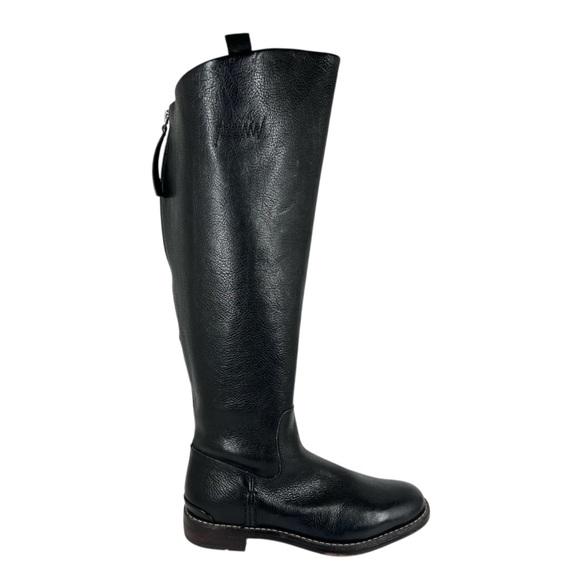 Franco Sarto Meyer Wide Calf Knee High Riding Boots Black Leather Size 5.5M